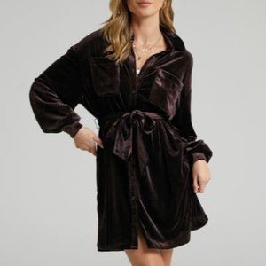 Velvet Button Down Dress